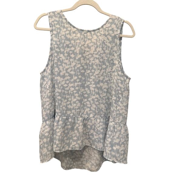 Banana Republic Factory Sleeveless Peplum Top Medium Abstract Flowy Careerwear - Picture 1 of 8